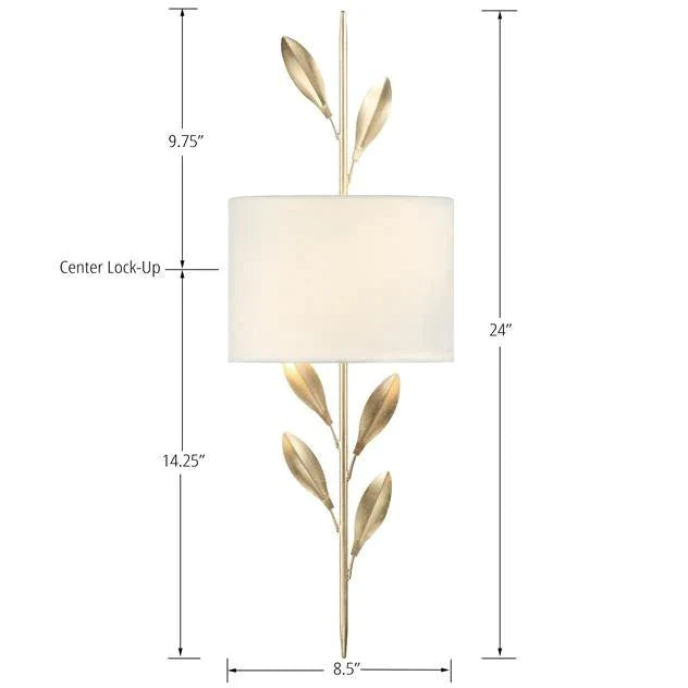 Two Light Vining Wall Sconce with Shade - Sconces - The Well Appointed House