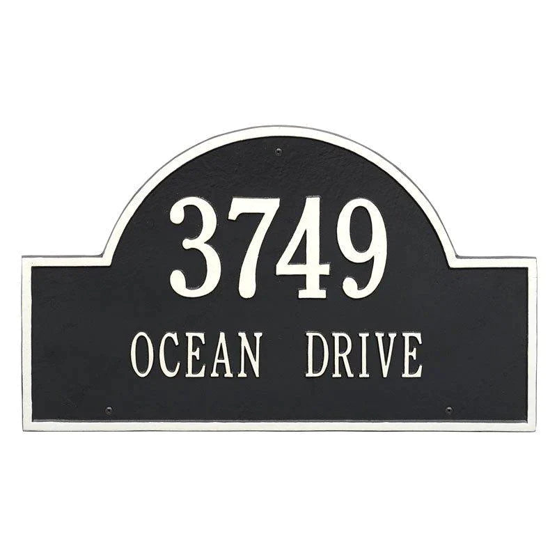Two Line Estate Arch Marker Wall Plaque – Available in a Variety of Colors - Address Signs & Mailboxes - The Well Appointed House