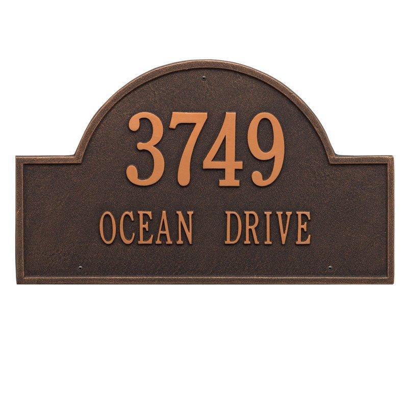 Two Line Estate Arch Marker Wall Plaque – Available in a Variety of Colors - Address Signs & Mailboxes - The Well Appointed House