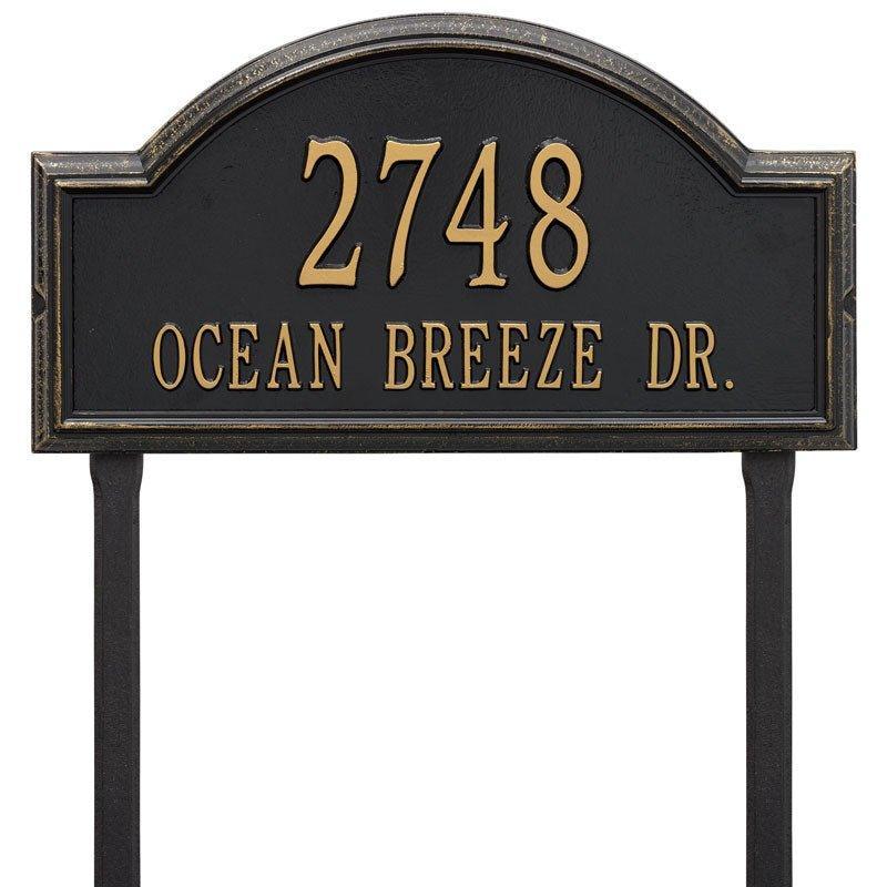 Two Line Providence Personalized Arch Estate Lawn Address Plaque - Available in Multiple Finishes - Address Signs & Mailboxes - The Well Appointed House