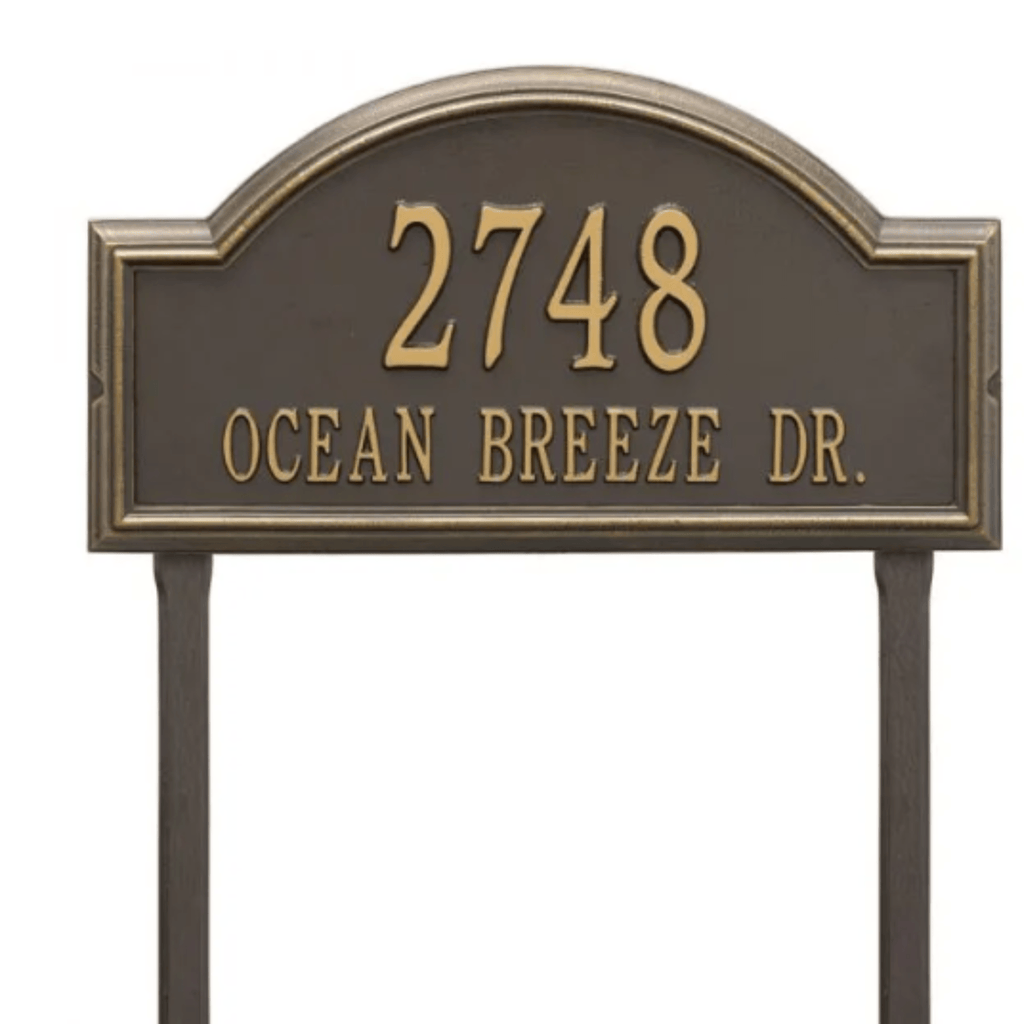 Two Line Providence Personalized Arch Estate Lawn Address Plaque - Available in Multiple Finishes - Address Signs & Mailboxes - The Well Appointed House
