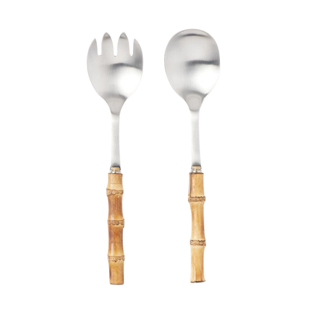 Two Piece Bamboo and Stainless Steel Serving Set - Serveware - The Well Appointed House
