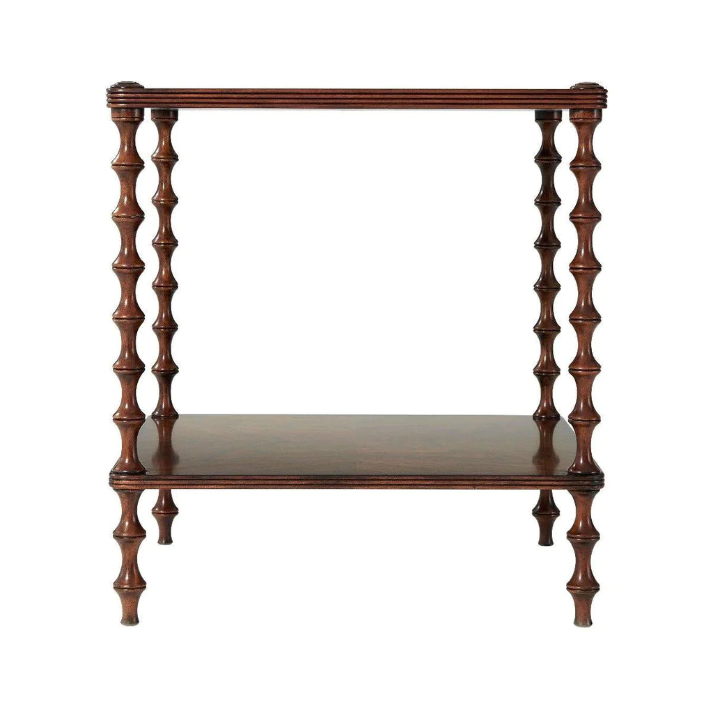 Two Tier Walnut Side Table with Bobbin Turned Legs, Available in a Variety of Finishes - Side & Accent Tables - The Well Appointed House