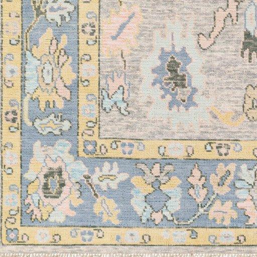 Ushak Blue, Yellow, & Pink Hand Knotted Wool Area Rug - Available in a Variety of Sizes - Rugs - The Well Appointed House