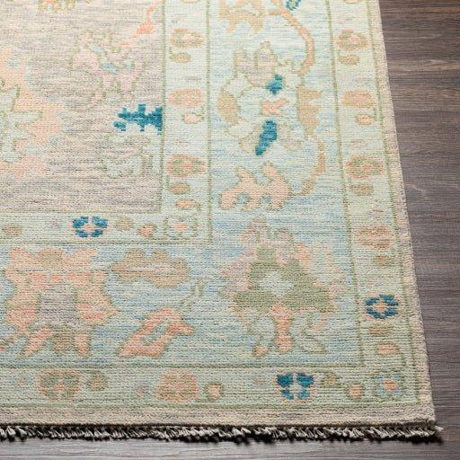Ushak Light Pink, Blue, & Beige Hand Knotted Wool Area Rug - Available in a Variety of Sizes - Rugs - The Well Appointed House