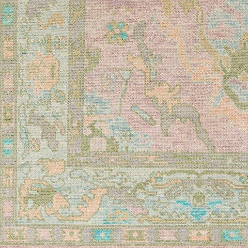 Ushak Pink & Ice Blue Wool Rug, Available in a Variety of Sizes - Rugs - The Well Appointed House