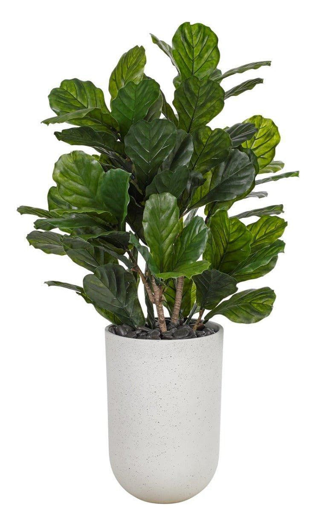 UV Rated Outdoor Faux Fiddle Leaf Fig Tree in Concrete Finish Planter - Florals & Greenery - The Well Appointed House