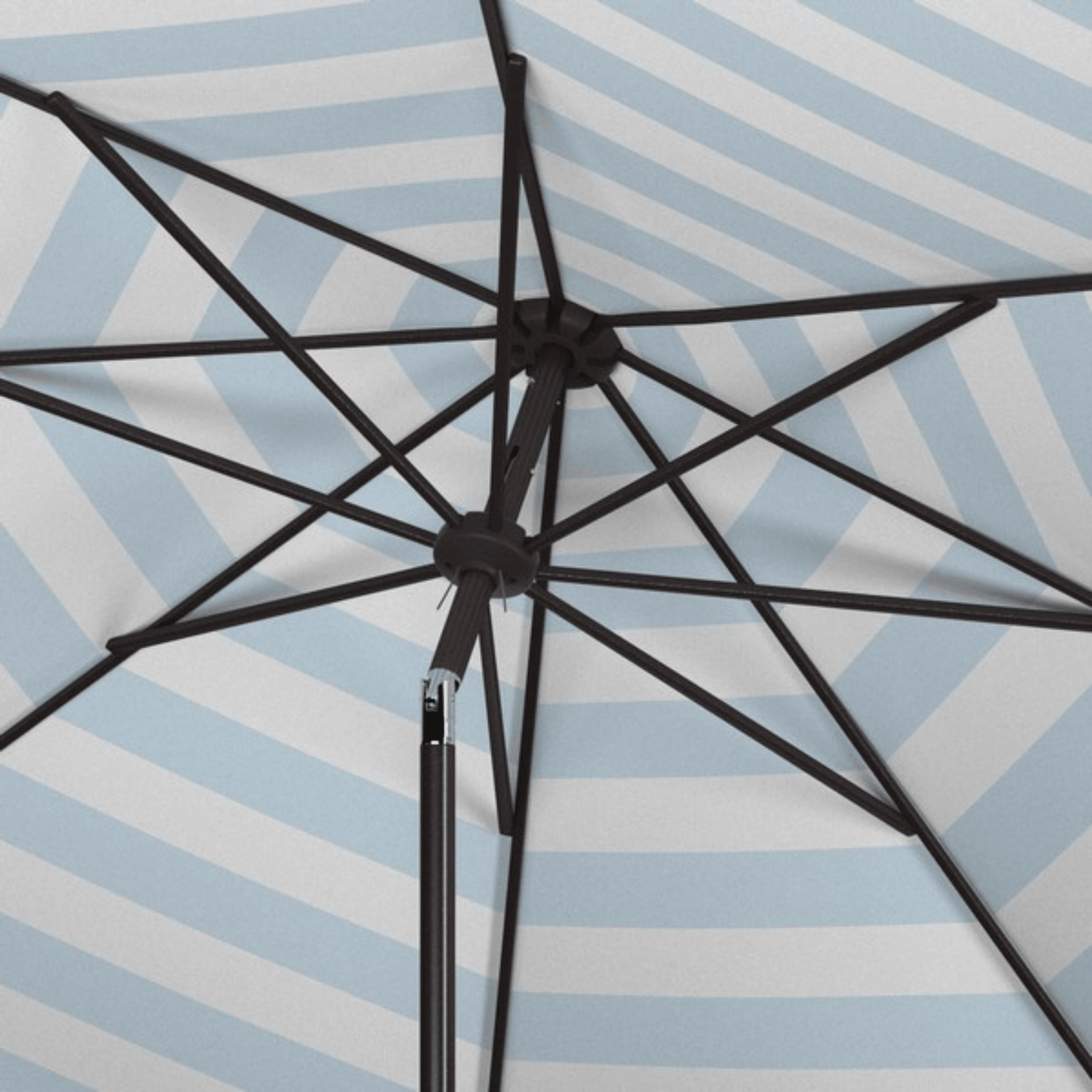 aqua striped patio umbrella Safavieh 9 ft. Iris Fashion Line Umbrella, Blue/White
