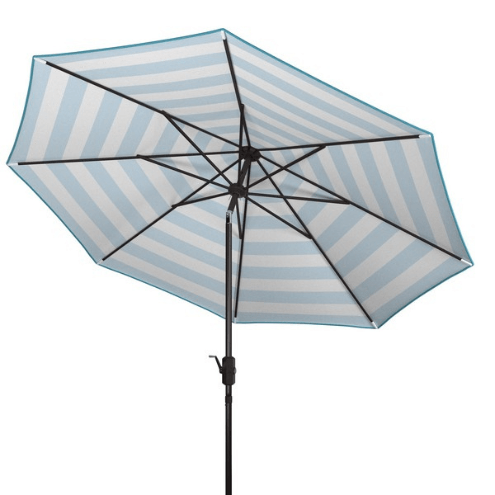 aqua square patio umbrella Safavieh 9 ft. Iris Fashion Line Umbrella, Blue/White