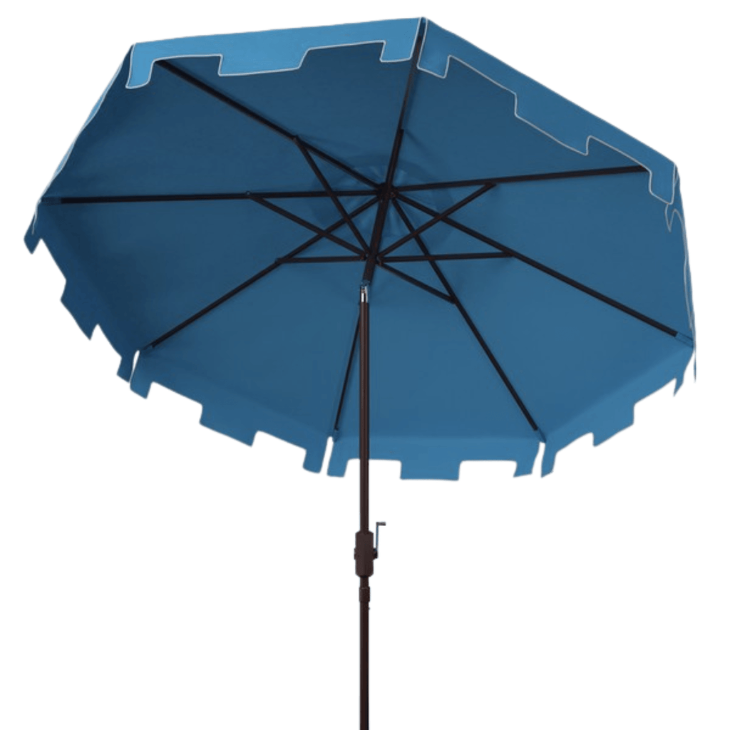 UV Resistant Blue 9' Crank Outdoor Market Patio Umbrella - Outdoor Umbrellas - The Well Appointed House