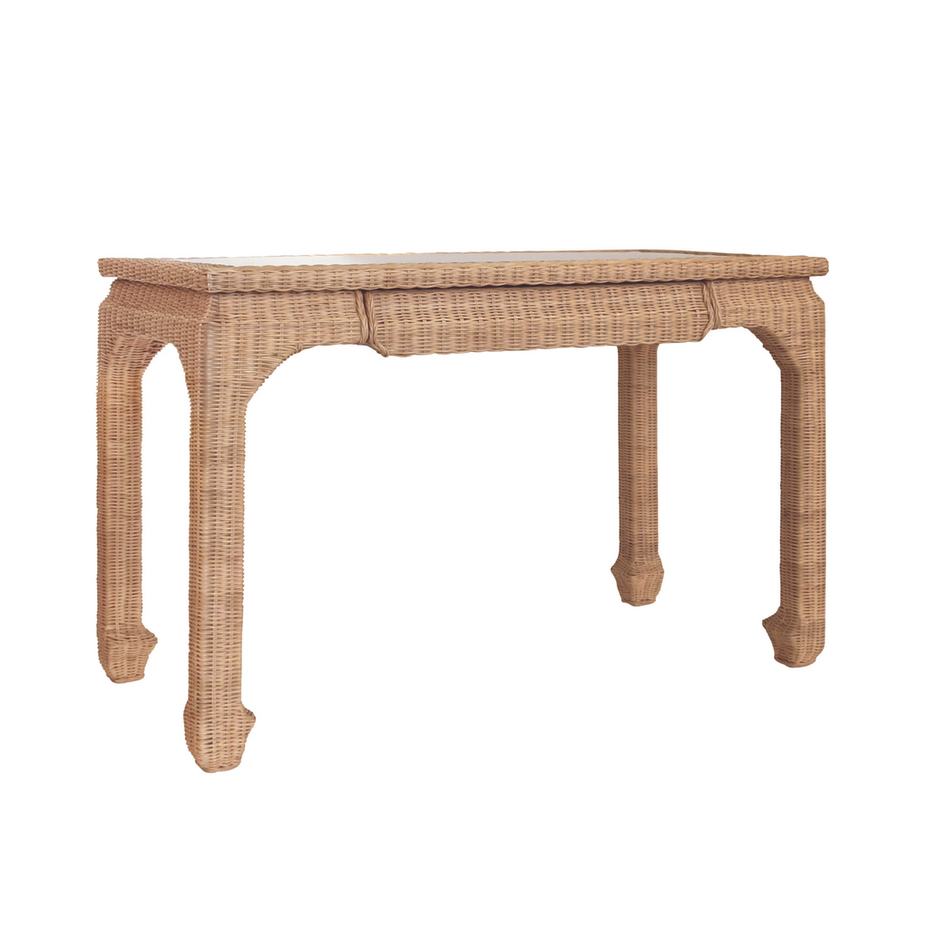 Verra Rattan One Drawer Desk - The Well Appointed House