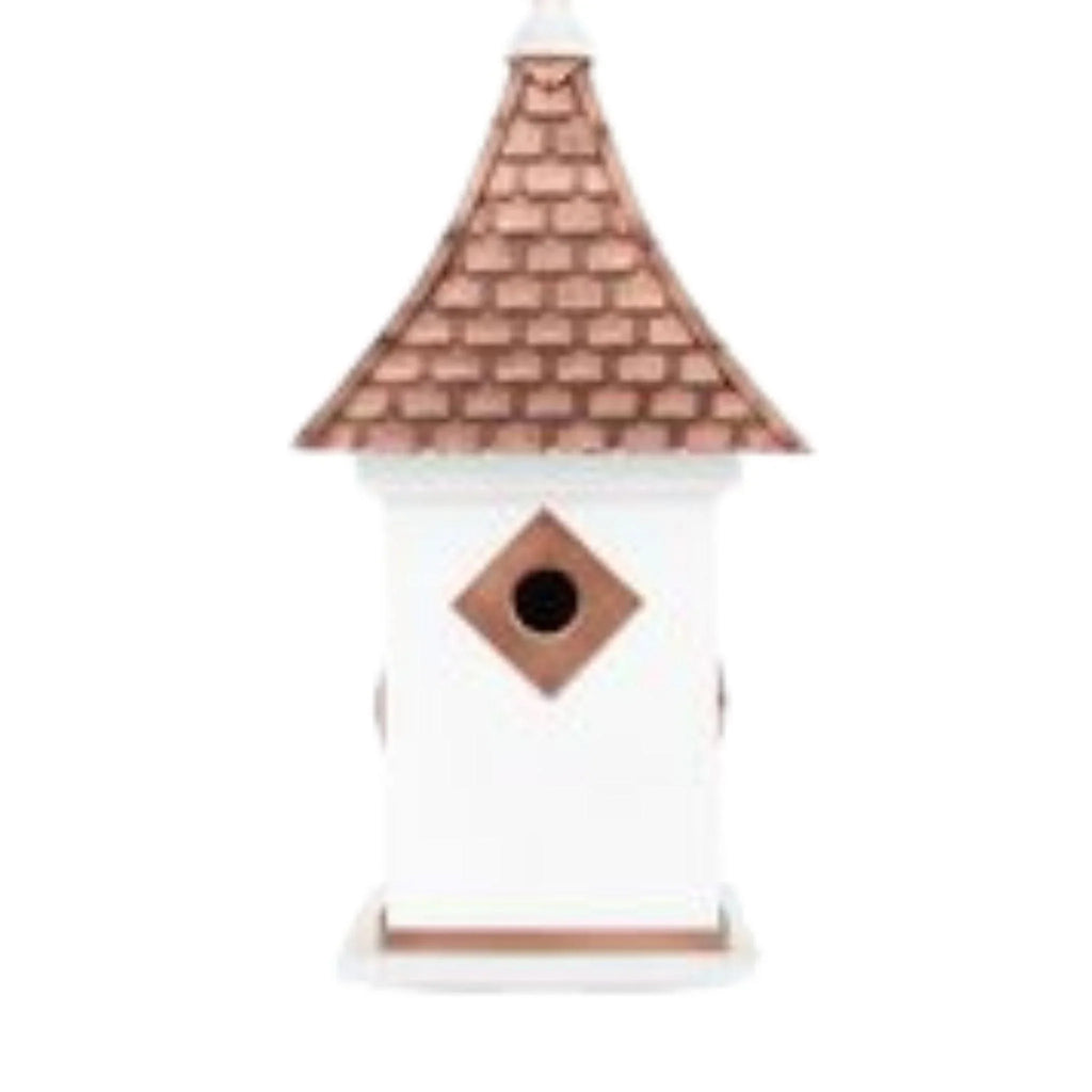 Villa Bird House in White with Pure Copper Roof - Birdhouses - The Well Appointed House