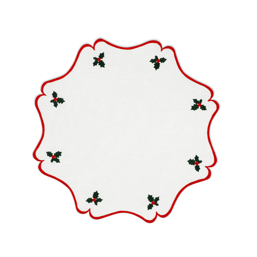 Vintage Holly Placemat & Napkin Set - The Well Appointed House