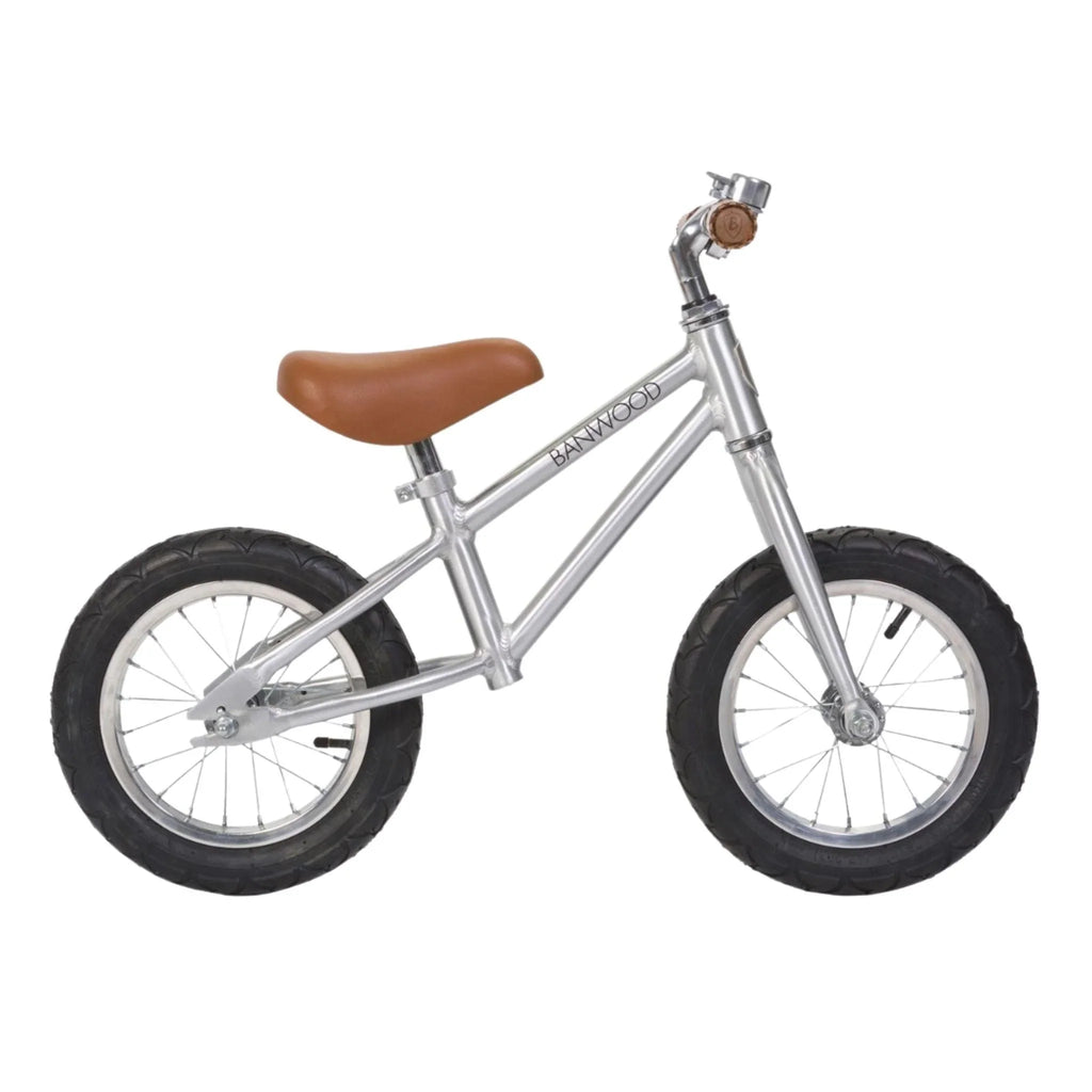 Vintage Style Toddler Balance Bike in Chrome - Little Loves Bikes - The Well Appointed House