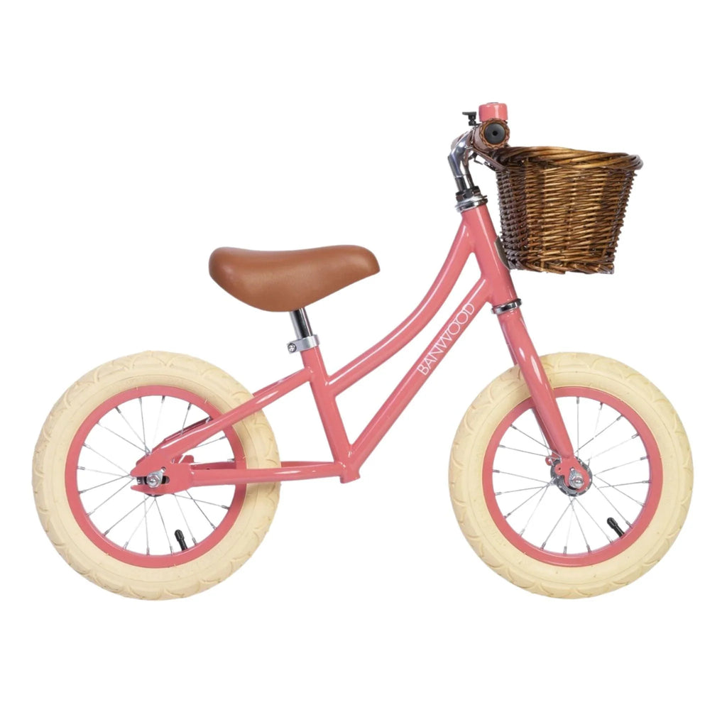 Vintage Style Toddler Balance Bike in Coral - Little Loves Bikes - The Well Appointed House