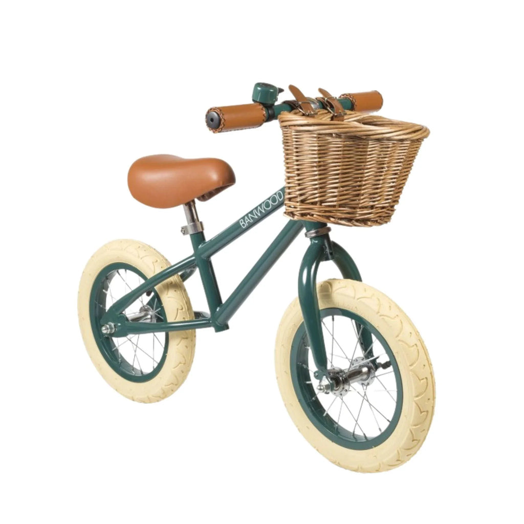 Vintage Style Toddler Balance Bike in Green - Little Loves Bikes - The Well Appointed House
