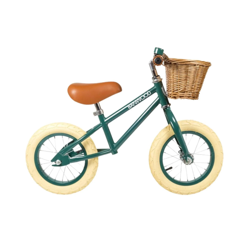 Vintage Style Toddler Balance Bike in Green - Little Loves Bikes - The Well Appointed House