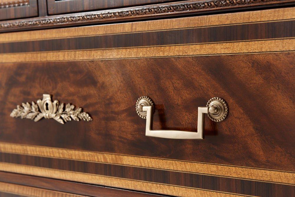 Viscount Four Drawer Movingue & Rosewood Banded Chest - Dressers & Armoires - The Well Appointed House