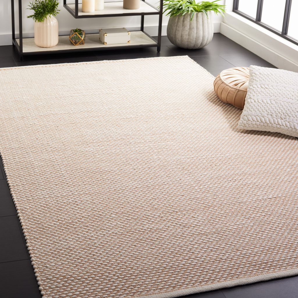 Contemporary Beige Flat Weave Area Rug - The Well Appointed House