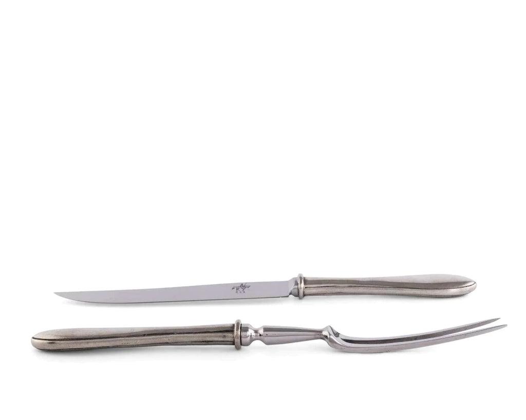 Wales Elegant Pewter and Stainless Steel Carving Set - Serveware - The Well Appointed House