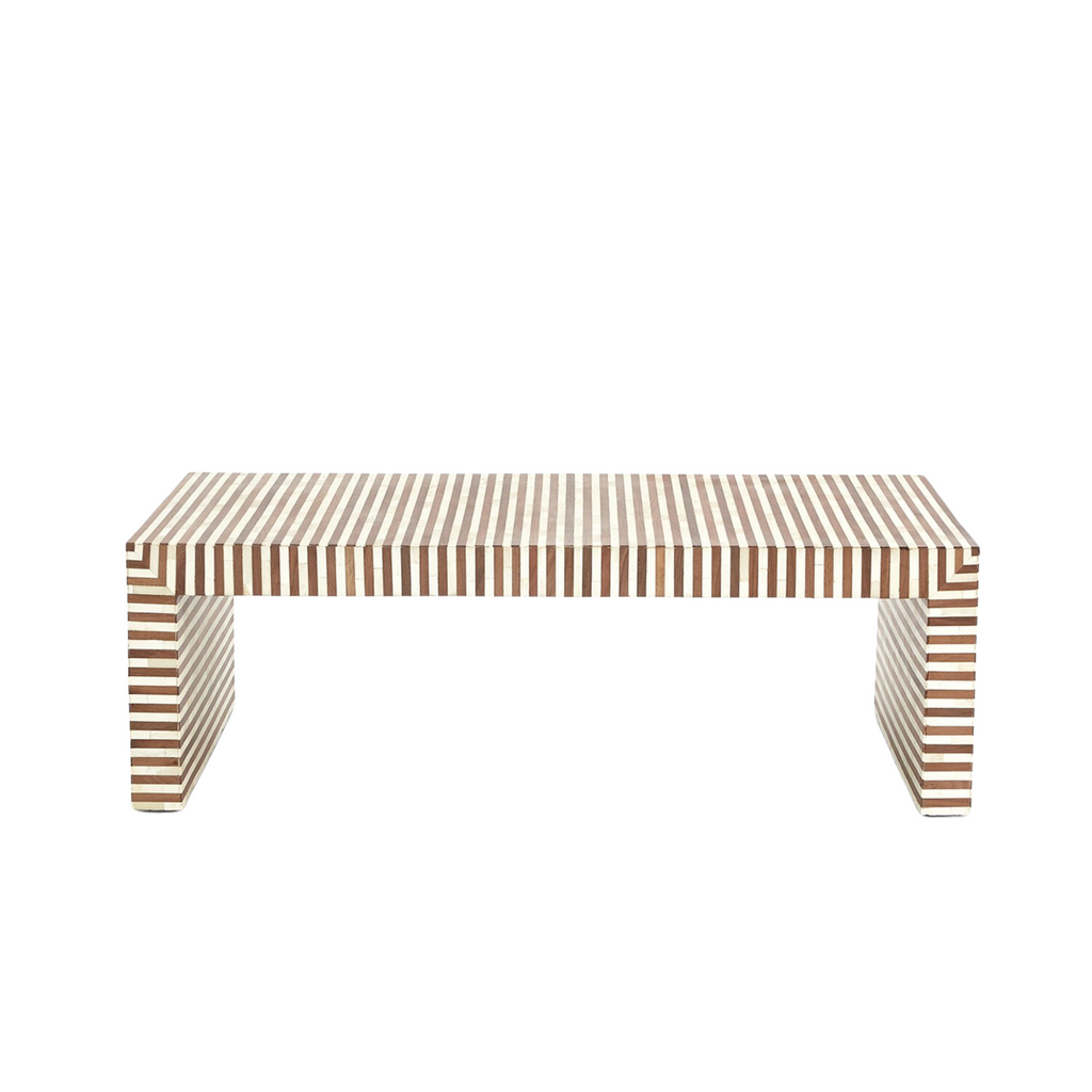 Walnut And Bone Lacquered Coffee Table - The Well Appointed House 
