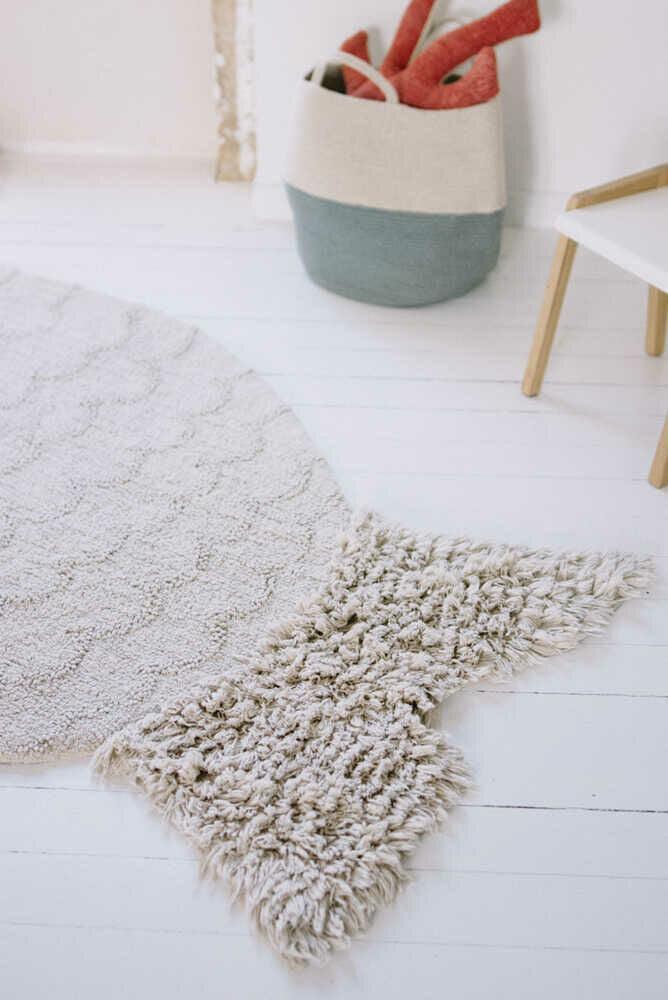 Washable Beige Big Fish Shaped Rug - Little Loves Rugs - The Well Appointed House