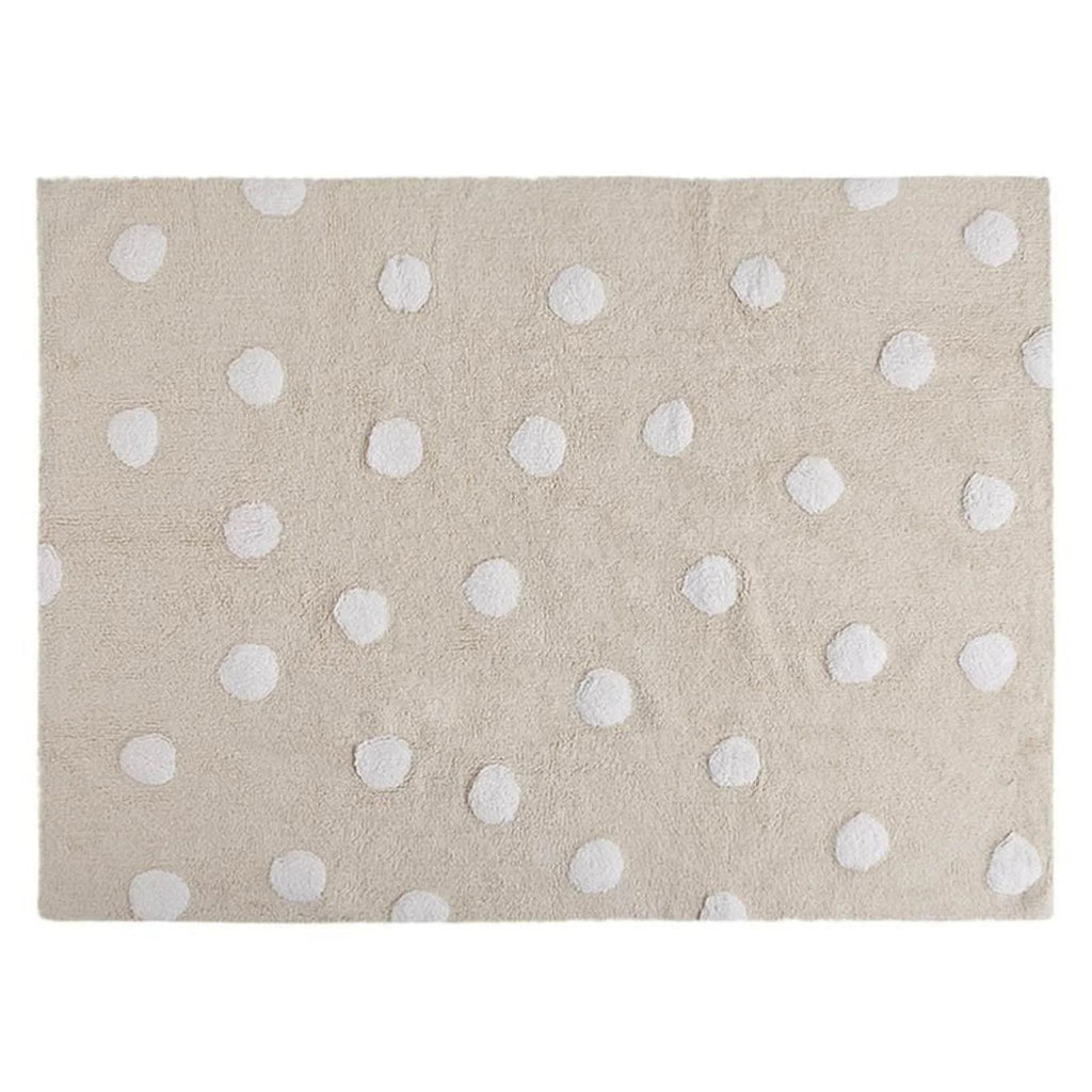 Washable Beige with White Polka Dot Children’s Rug - Little Loves Rugs - The Well Appointed House