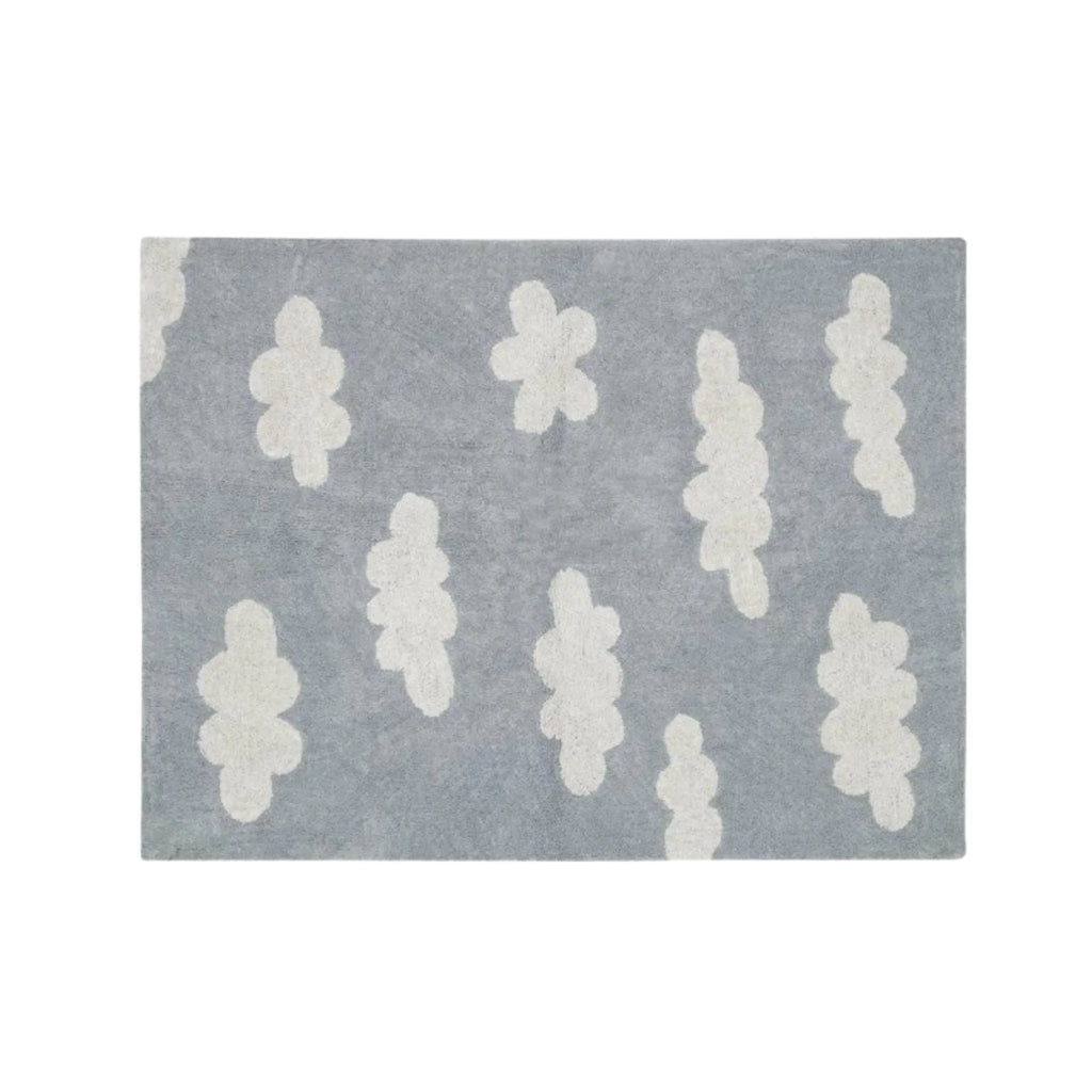 Washable Clouds Design Gris Rug for Kids - Little Loves Rugs - The Well Appointed House