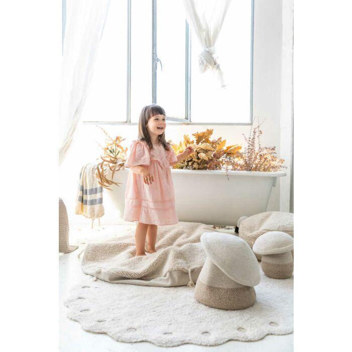 Washable Ivory Pine Cone Rug for Kids - Little Loves Rugs - The Well Appointed House