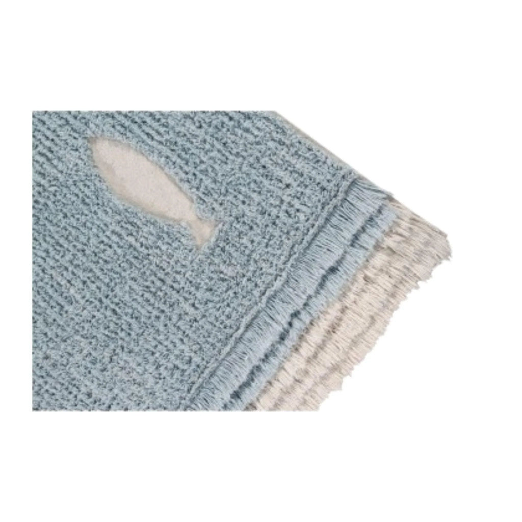 Washable Rectangular Ocean Shore Rug with Ruffled Fringes for Kids - Little Loves Rugs - The Well Appointed House