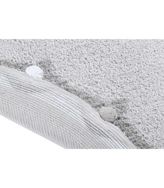 Washable Round Light Grey Children’s Rug with Pom Poms - Little Loves Rugs - The Well Appointed House