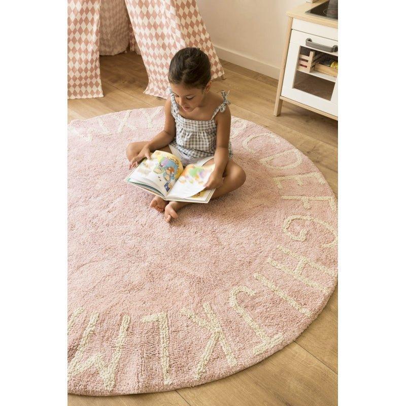Washable Round Pink Alphabet Children’s Rug - Little Loves Rugs - The Well Appointed House