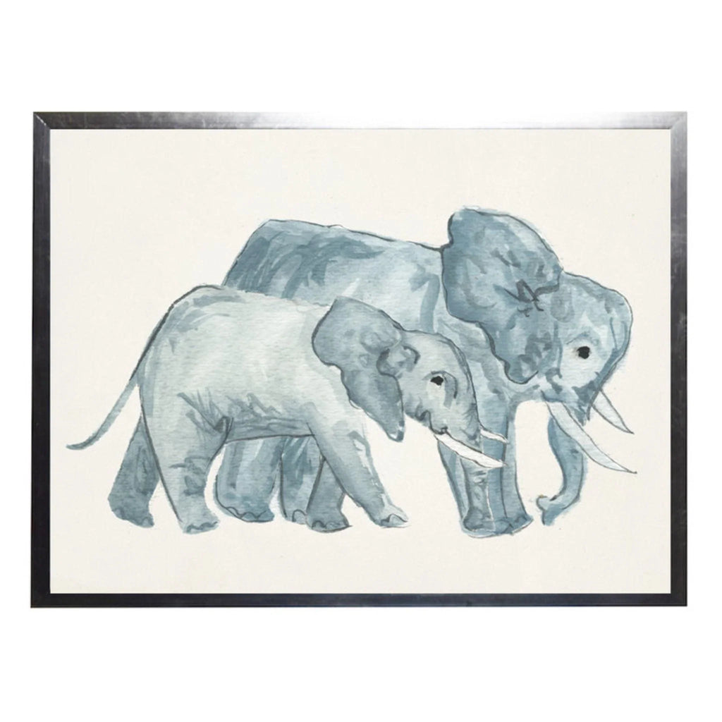 Watercolor Elephants Framed Wall Art - Little Loves Art - The Well Appointed House
