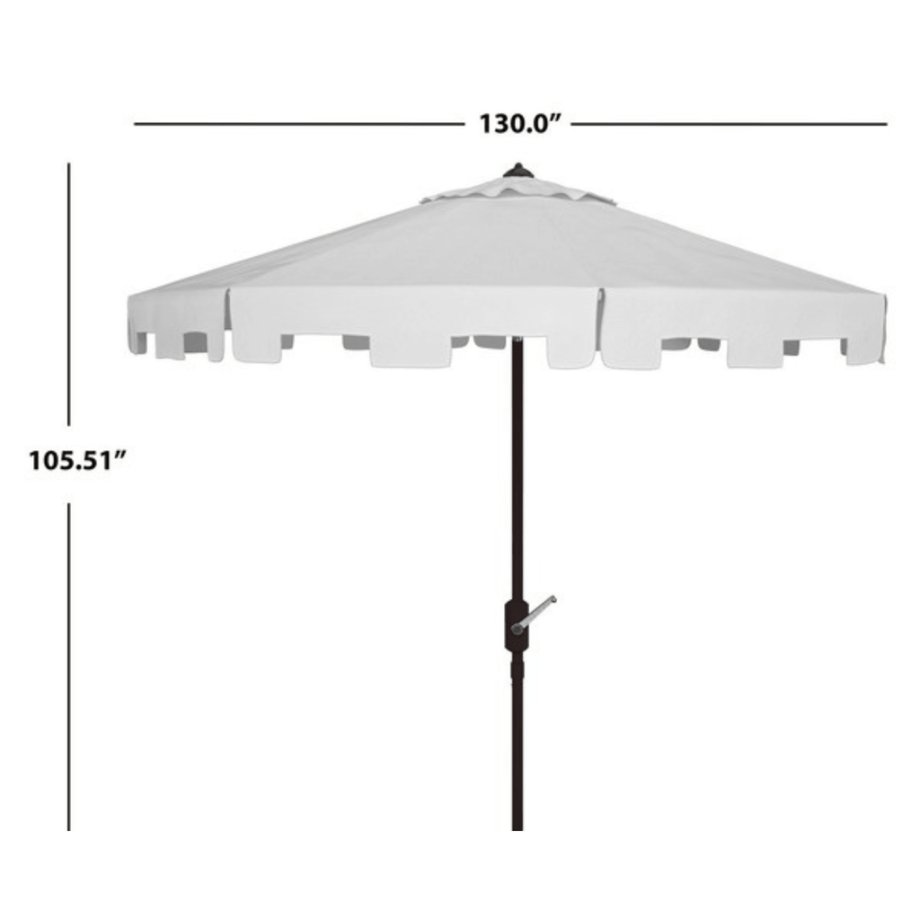 White 11 Foot Market Crank Outdoor Patio Umbrella - Outdoor Umbrellas - The Well Appointed House