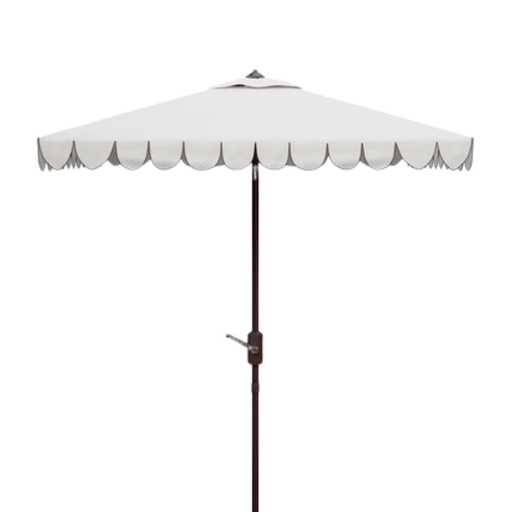 White 7.5 Ft Square Crank Market Umbrella - Outdoor Umbrellas - The Well Appointed House