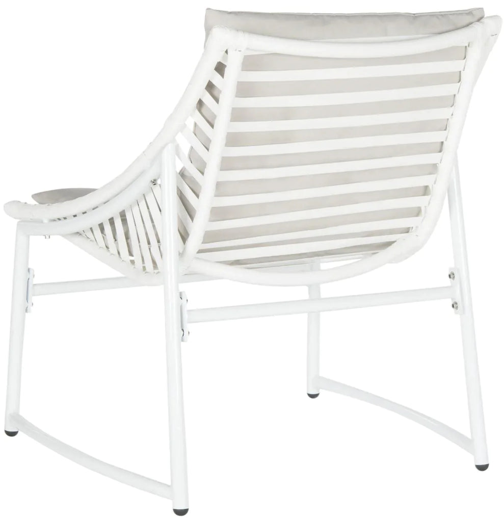 White and Grey 4 Piece Outdoor Rattan Furniture Set - Outdoor Sofas & Sectionals - The Well Appointed House