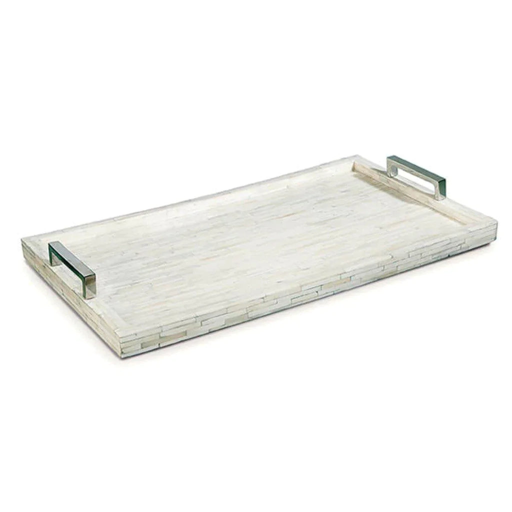 White Bone and Nickel Tray - Decorative Trays - The Well Appointed House