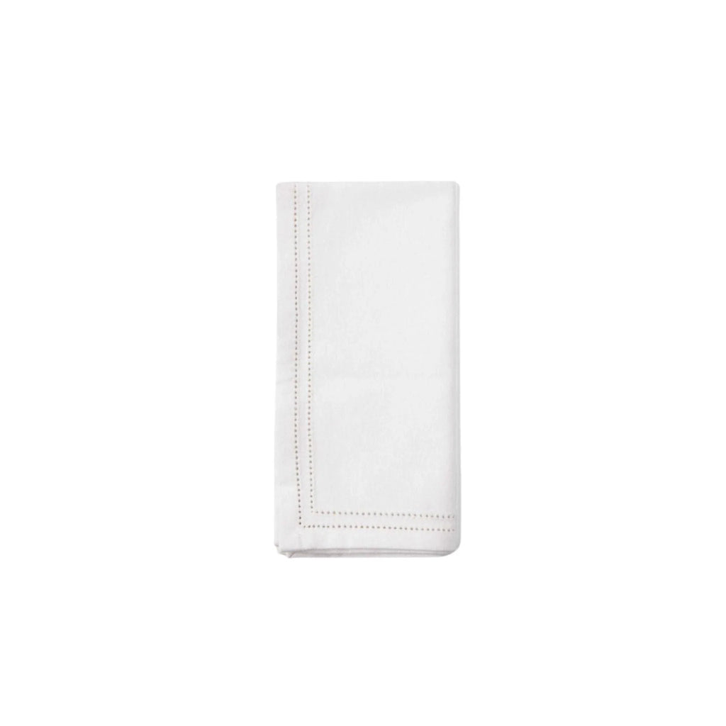 White Cocktail Napkins with Double Eyelet Border - Cocktail Napkins - The Well Appointed House