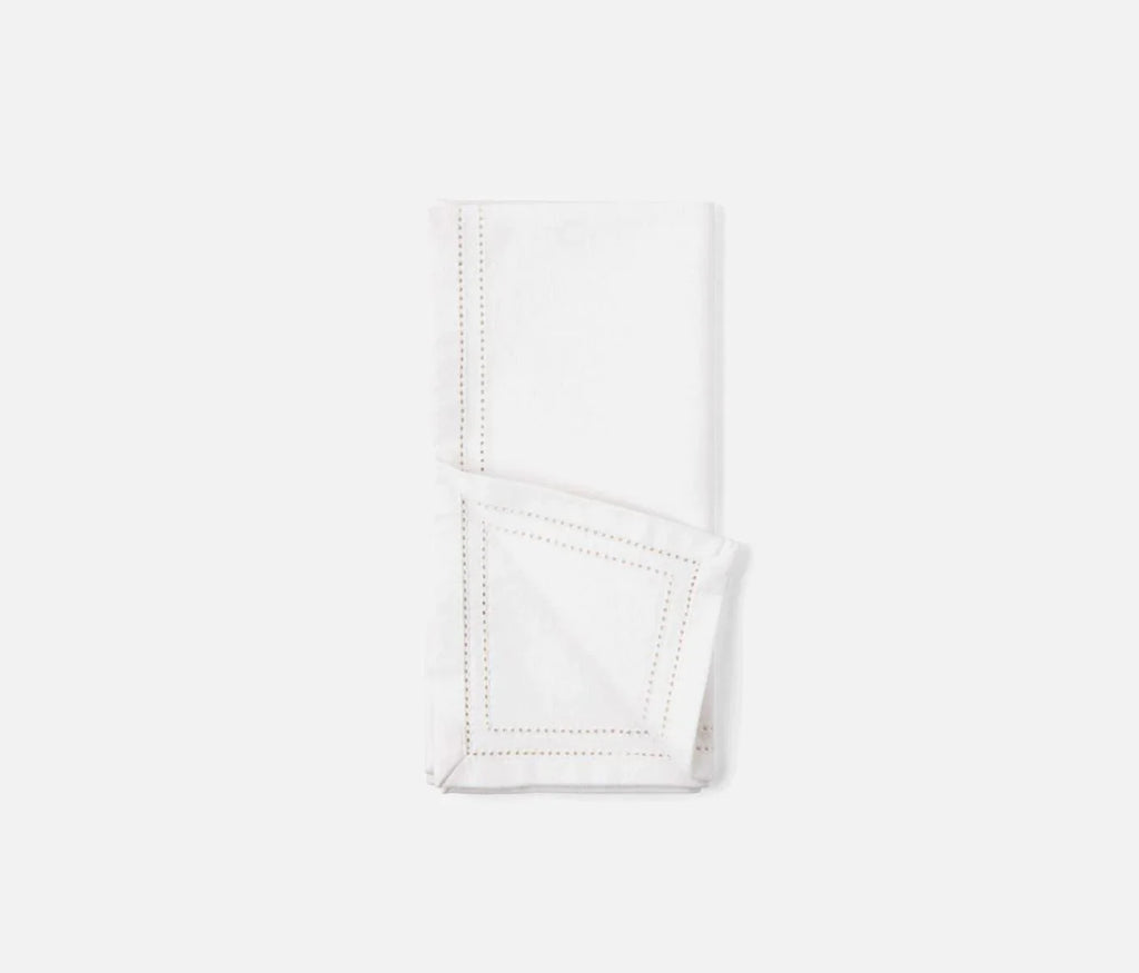 White Cocktail Napkins with Double Eyelet Border - Cocktail Napkins - The Well Appointed House