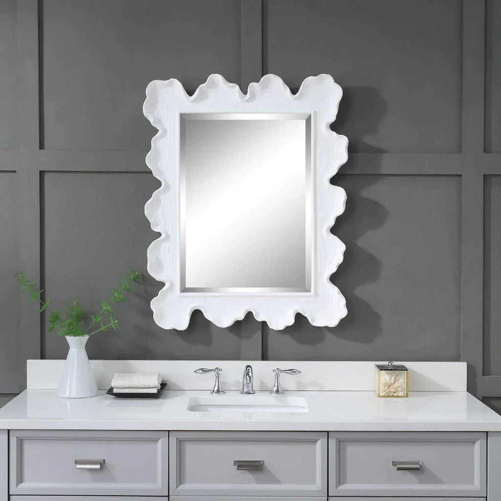 White Coral Inspired Scalloped Coral Mirror - Wall Mirrors - The Well Appointed House