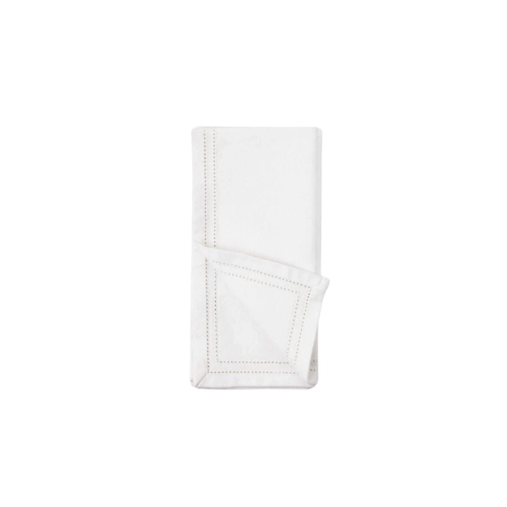 White Dinner Napkins with Double Eyelet Border - Dinner Napkins - The Well Appointed House