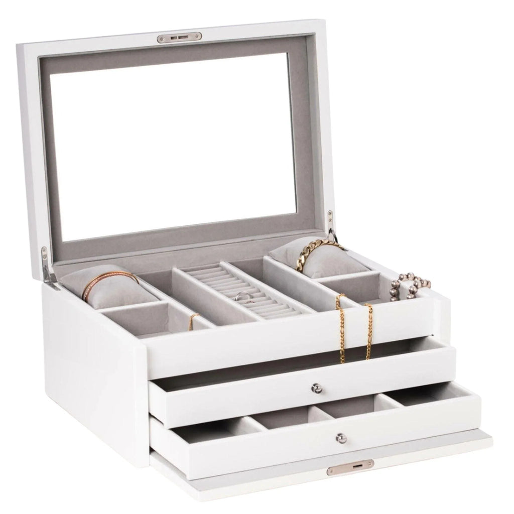 White Lacquer Jewelry Chest - Jewelry & Watch Cases - The Well Appointed House