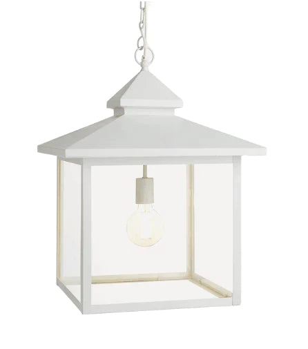 White Palmer Lantern Pendant Light - Chandeliers & Pendants - The Well Appointed House