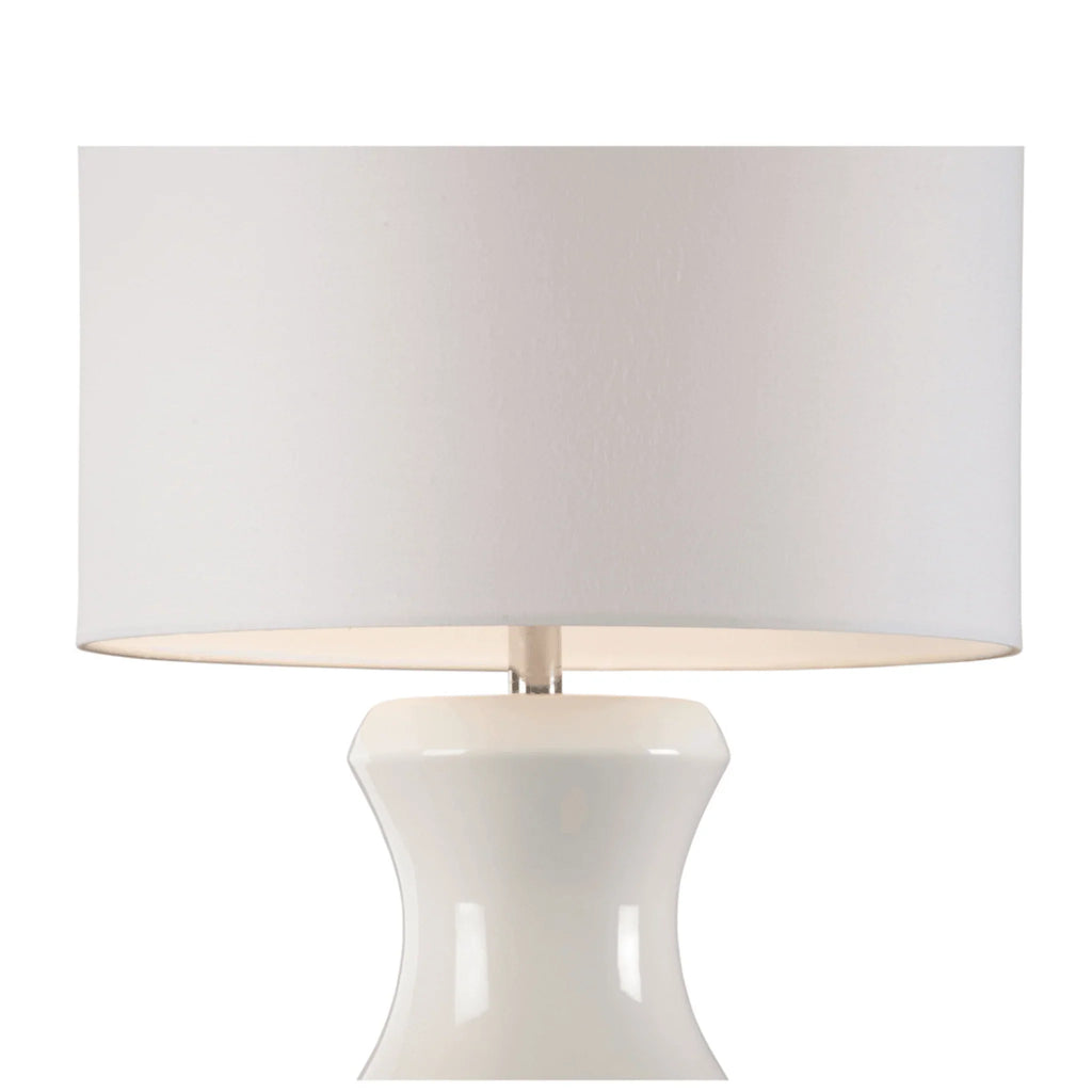 White Shelbourne Bamboo Ceramic Table Lamp - Table Lamps - The Well Appointed House