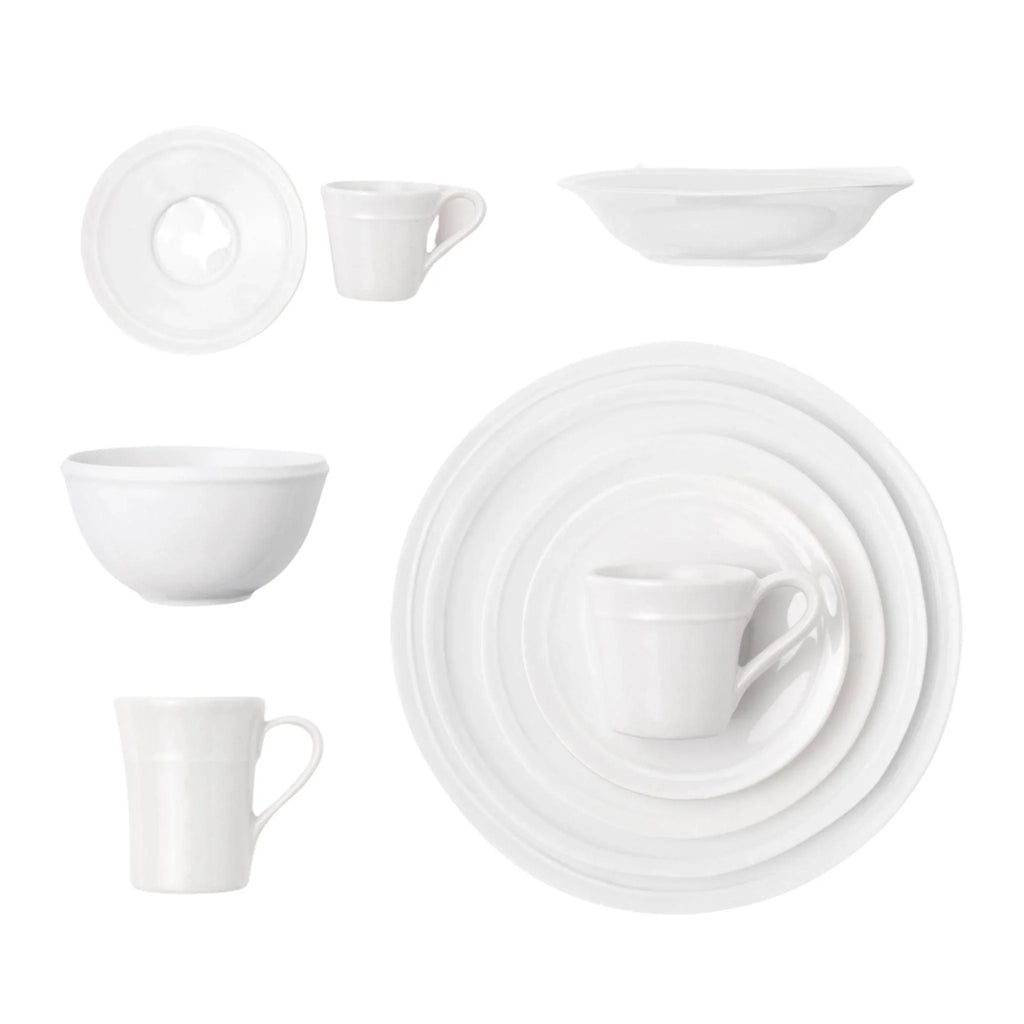 White Stoneware Pasta-Soup Bowls - Dinnerware - The Well Appointed House