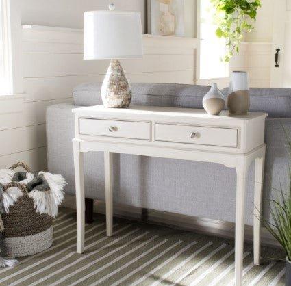 White Two Drawer Console Table - Sideboards & Consoles - The Well Appointed House