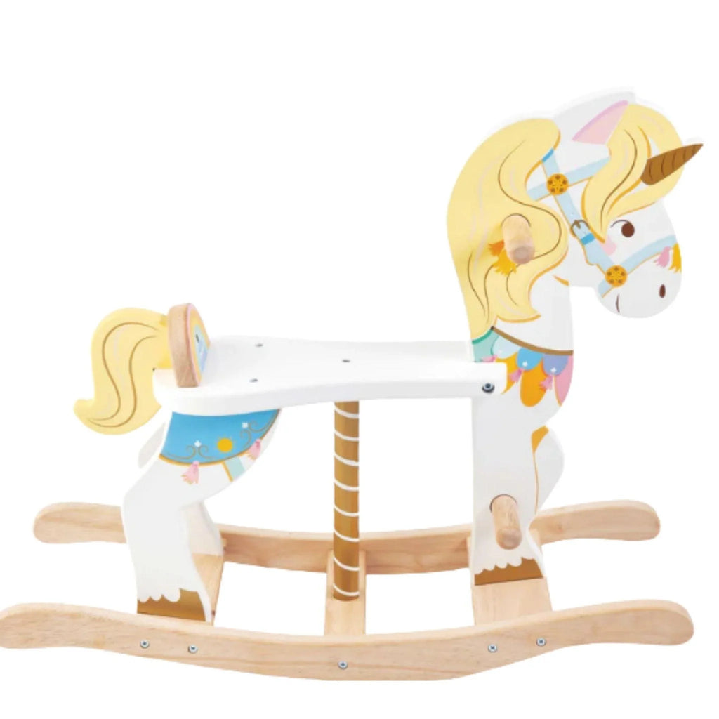 White Wooden Rocking Unicorn For Kids - Little Loves Rockers & Rocking Horses - The Well Appointed House