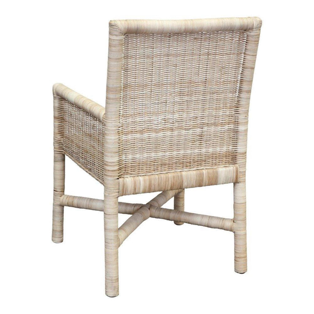 Wicker Lounge Chair with Arms - Dining Chairs - The Well Appointed House