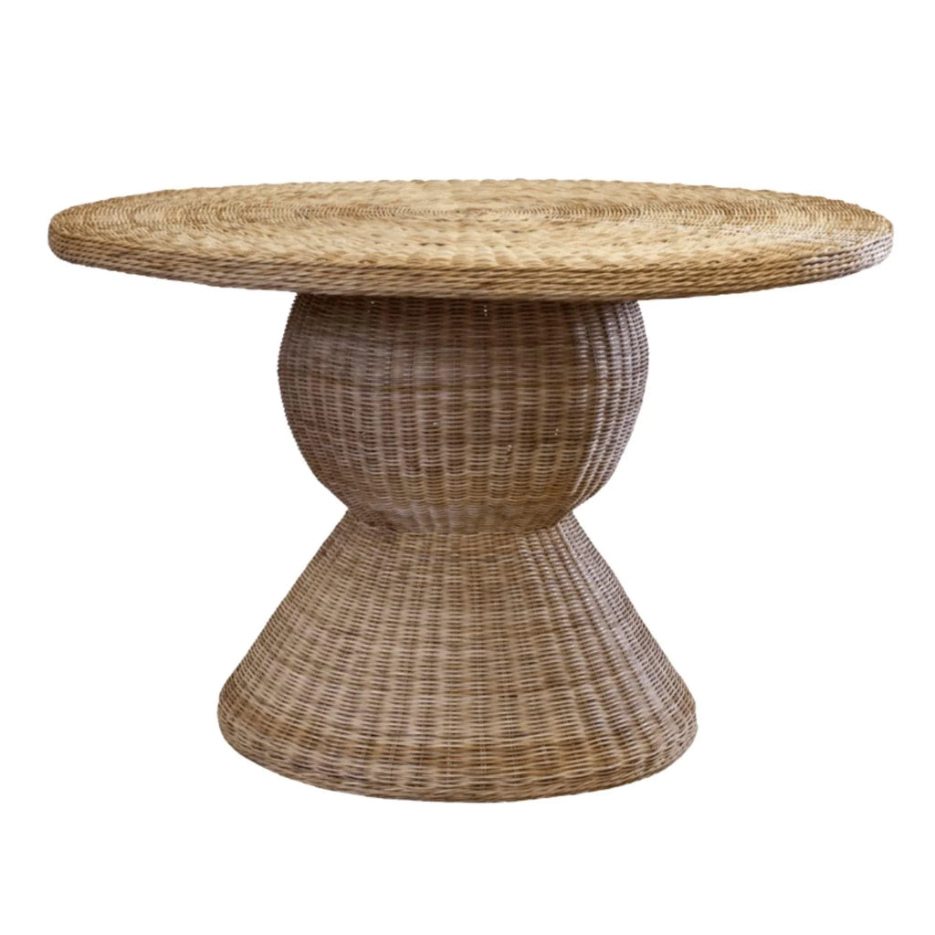 Wicker Pedestal Bauble Dining Table 60" - Dining Tables - The Well Appointed House