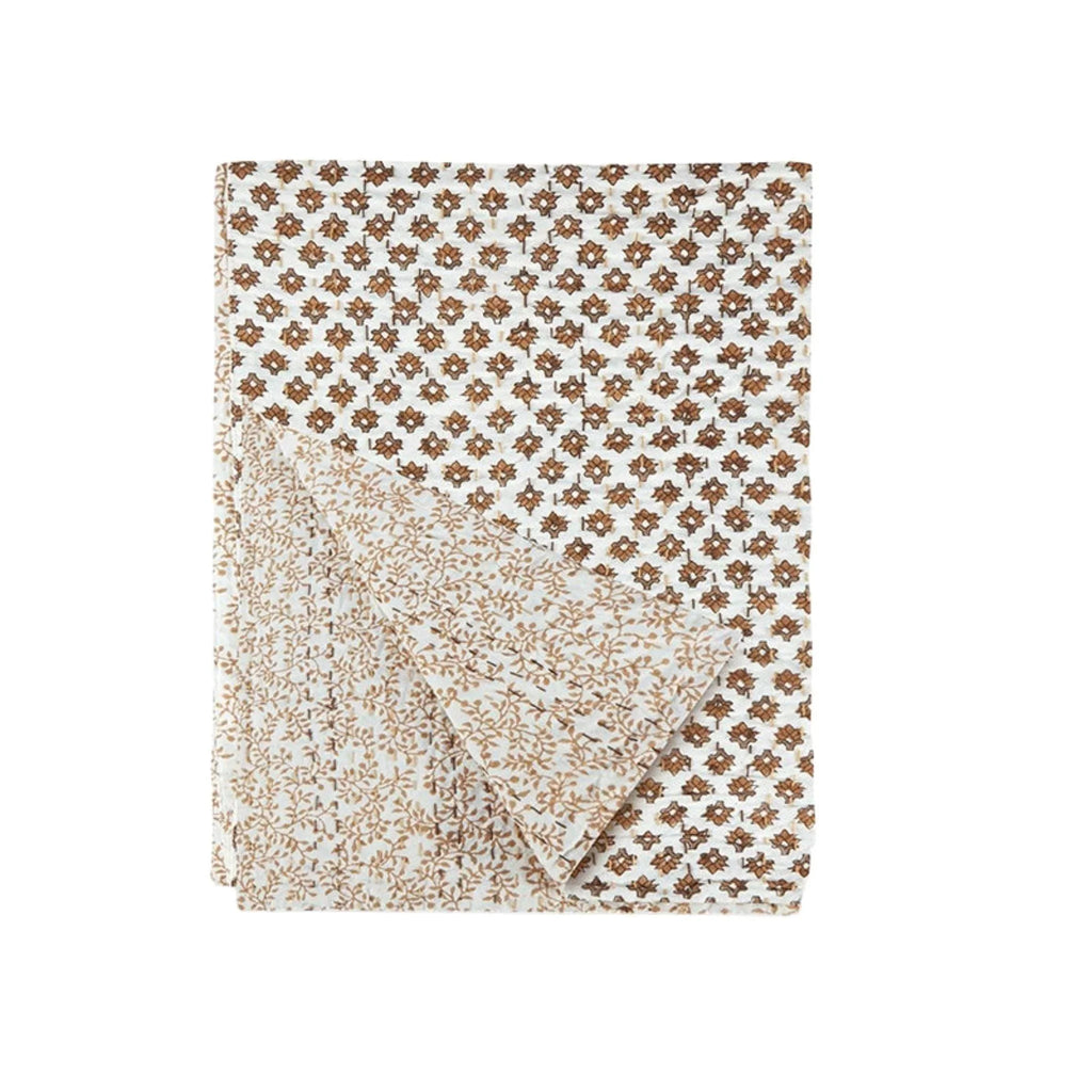 Wild Ginger Brown & White Throw Blanket - Throw Blankets - The Well Appointed House